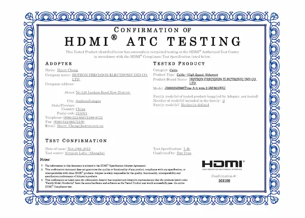 HDMI 1.4b A TO A 2.5M